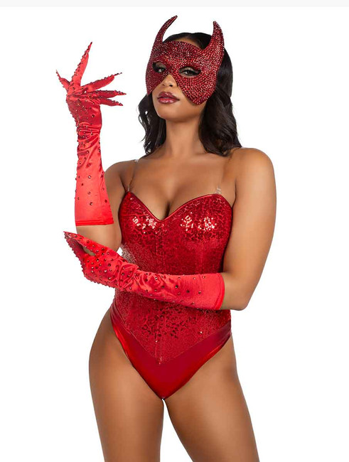 LA2786, Red Sequin Bodysuit By Leg Avenue