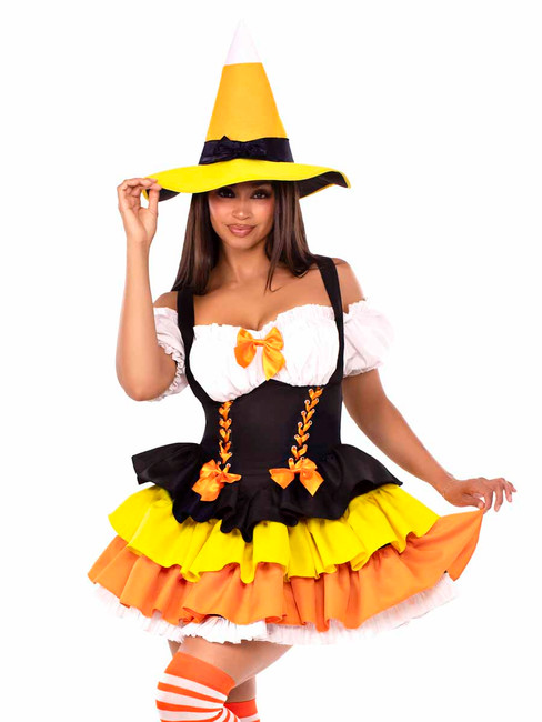 LA87267, Candy Corn Witch Costume Front View