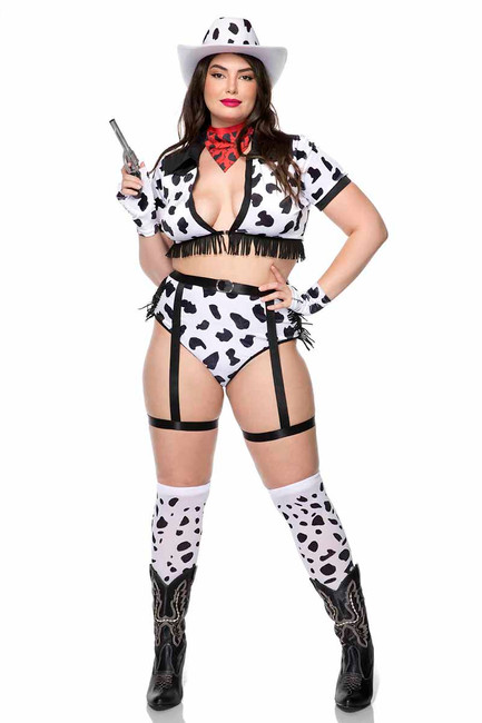 Music Legs ML-71150Q, Dalmatian Cow Girl Plus Size Costume