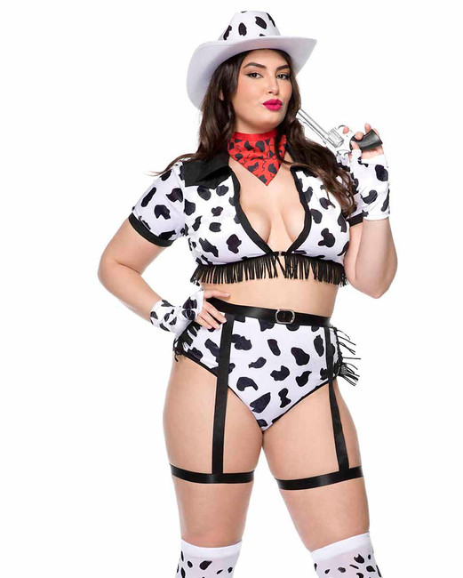ML-71150Q, Dalmatian Cow Girl Plus Size Costume By Music Legs