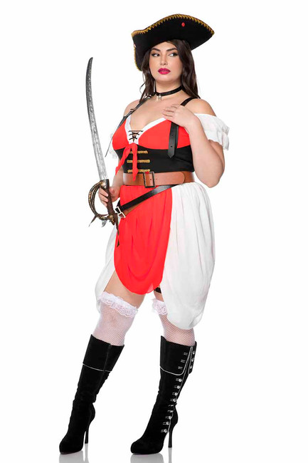 Music Legs ML-71160Q, Plus Size Adventurous Pirate Costume Full View