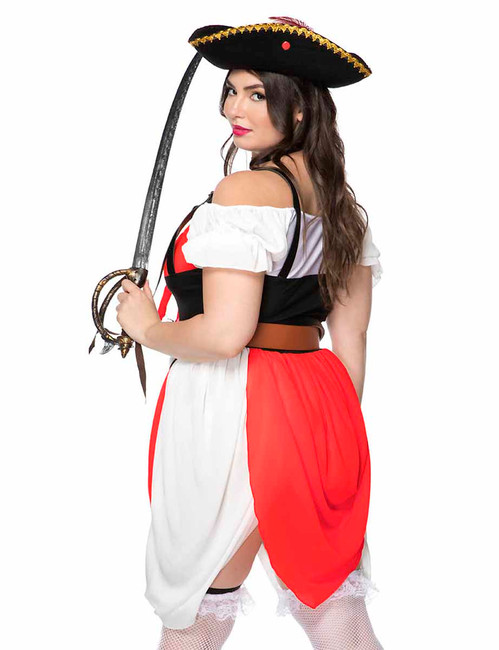 ML-71160Q, Plus Size Adventurous Pirate Costume Back View