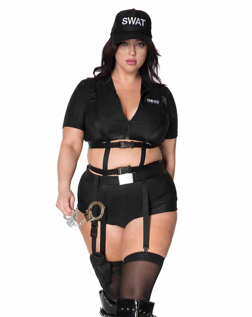 ML-71119Q, Plus Size SWAT COMMANDER Costume By Music Legs