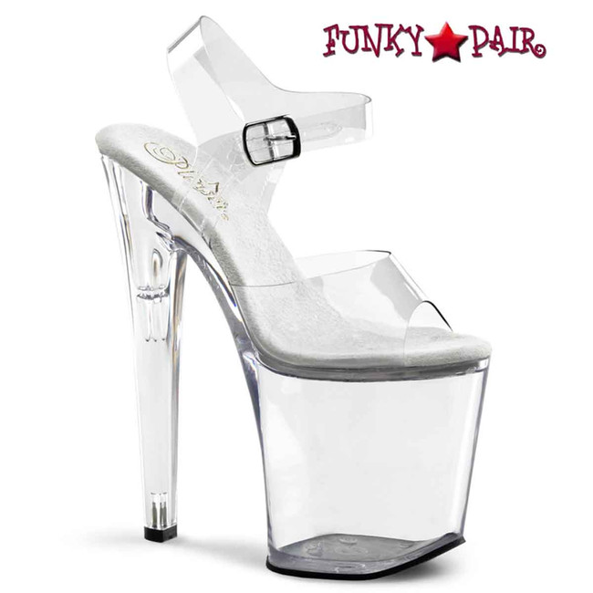 Pleaser | XTREME-808, 8 Inch Clear Strap Sandal Shoes