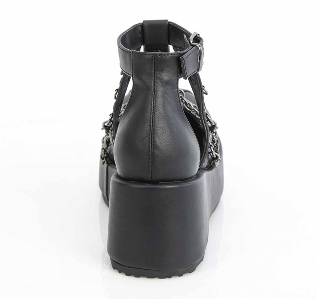 CUBBY-28, 2.75 Inch Platform Cage Shoe with Chain Back View