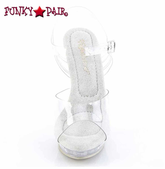 LIP-108C, 5 Inch Heel Ankle Strap Sandal Front View