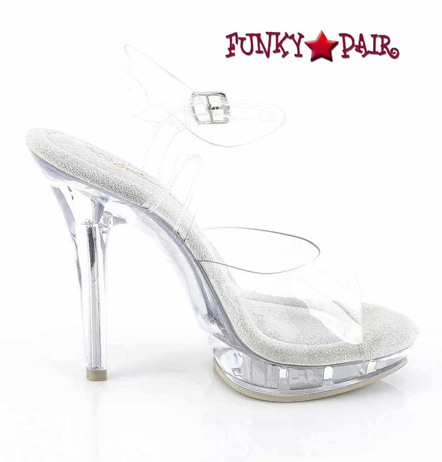 LIP-108C, 5 Inch Heel Ankle Strap Sandal Side View