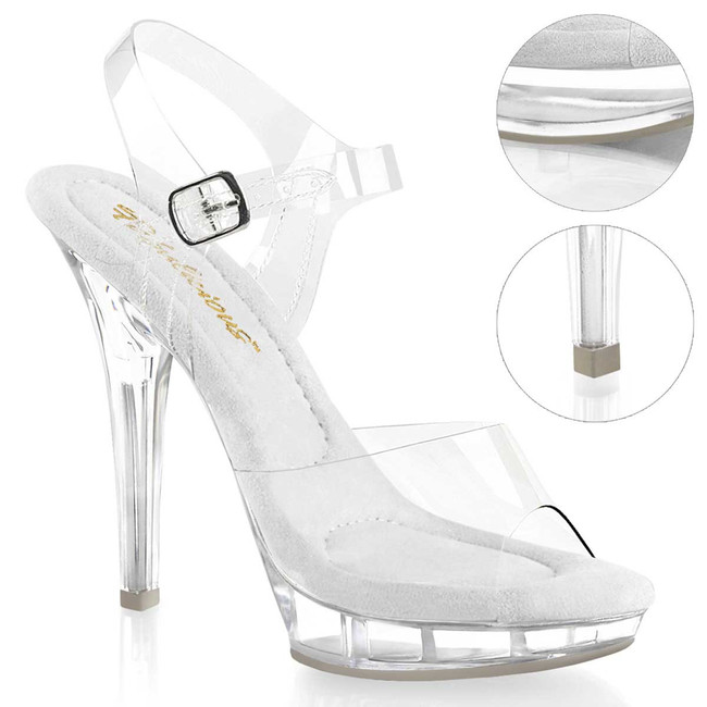 LIP-108C, 5 Inch Heel Ankle Strap Sandal By Fabulicious
