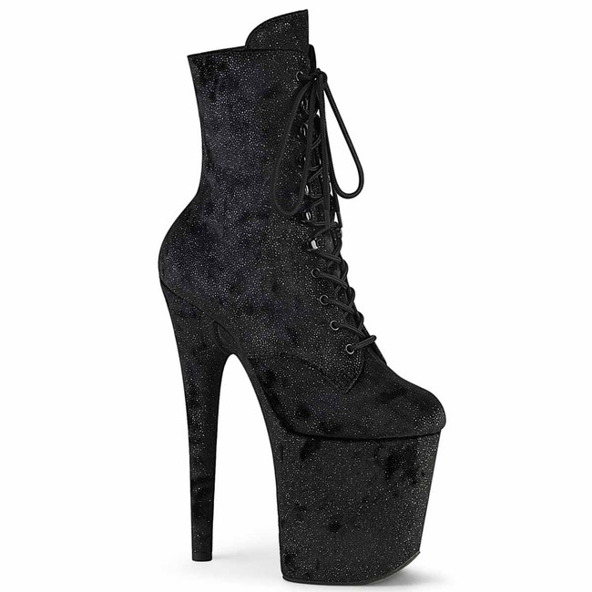 FLAMINGO-1020WR, 8 Inch Shimmer Ankle Boots By Pleaser USA