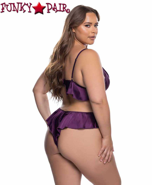 R-LI033Q, Plus Size Satin Short Set Back View
