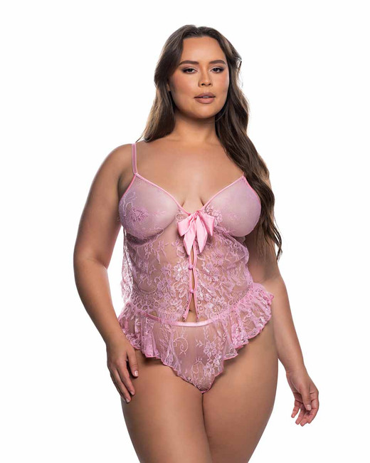 R-LI868Q, Plus Size 2pc Lace Cami Set By Roma