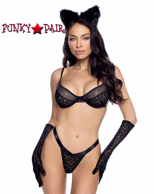 Roma R-LI871, Leopard Mesh Print Top and Bottom