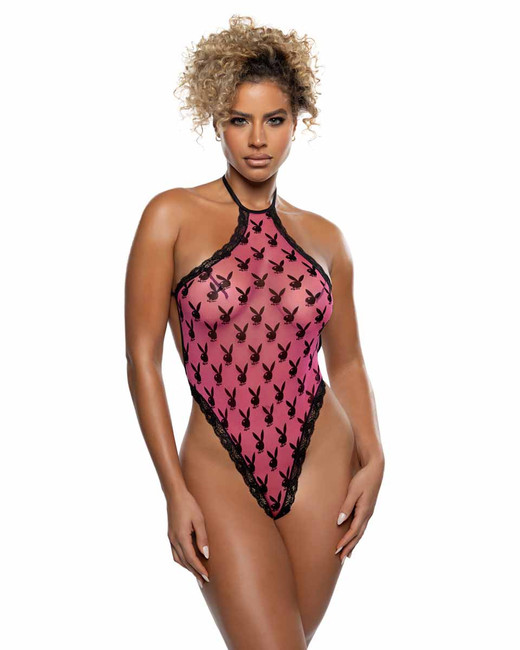 PBLI206, Ravishing Bunny Halter Teddy By PlayBoy