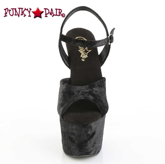 ADORE-709WR, 7 Inch Ankle Strap Shimmer Sandal Front View