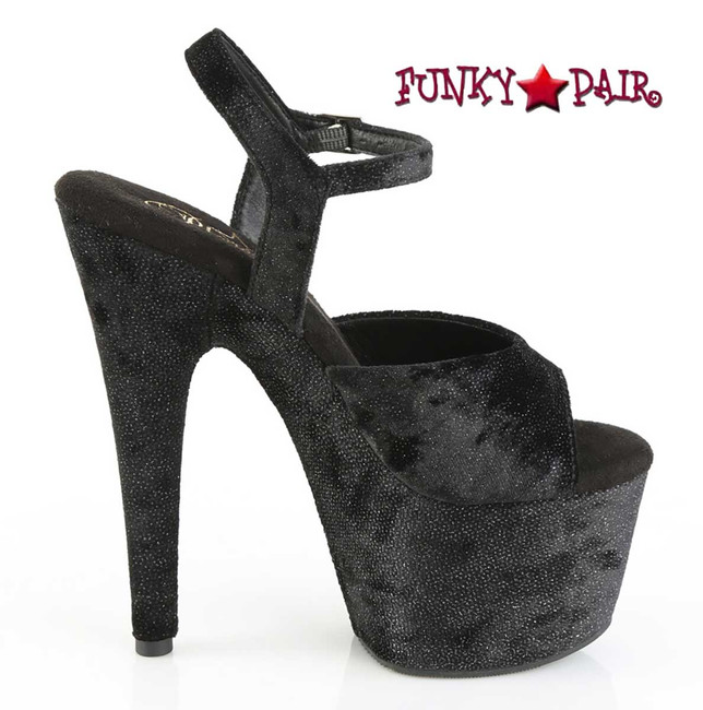 ADORE-709WR, 7 Inch Ankle Strap Shimmer Sandal Side View