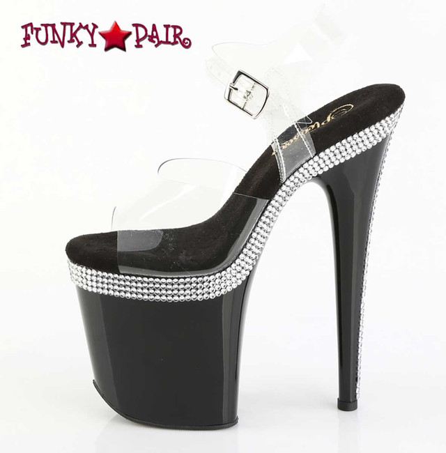 Pleaser FLAMINGO-808MLS, 8 Inch Heel Rhinestones Platform Sandal