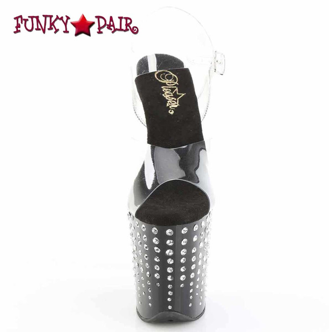 FLAMINGO-808TDRS, 8" Platform w/ Rhinestones Teardrop Front View