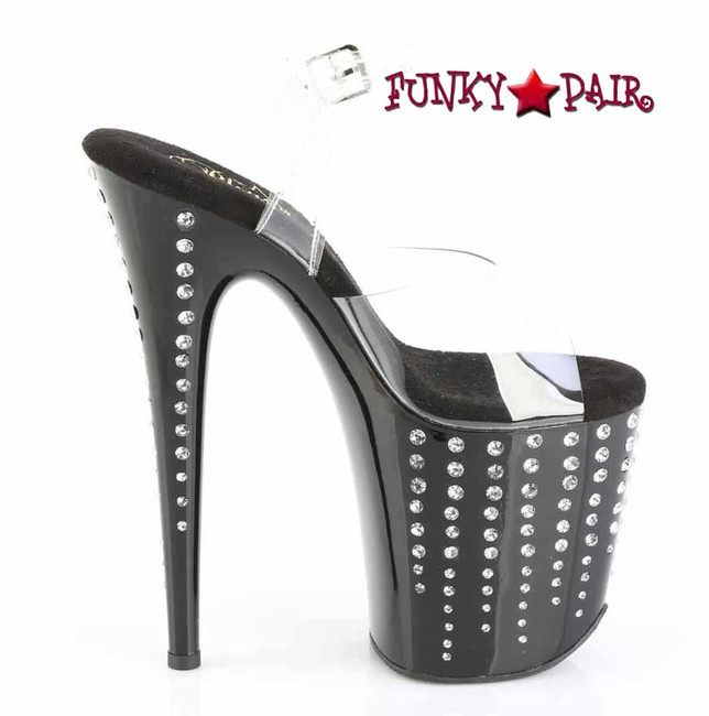 FLAMINGO-808TDRS, 8" Platform w/ Rhinestones Teardrop Side View