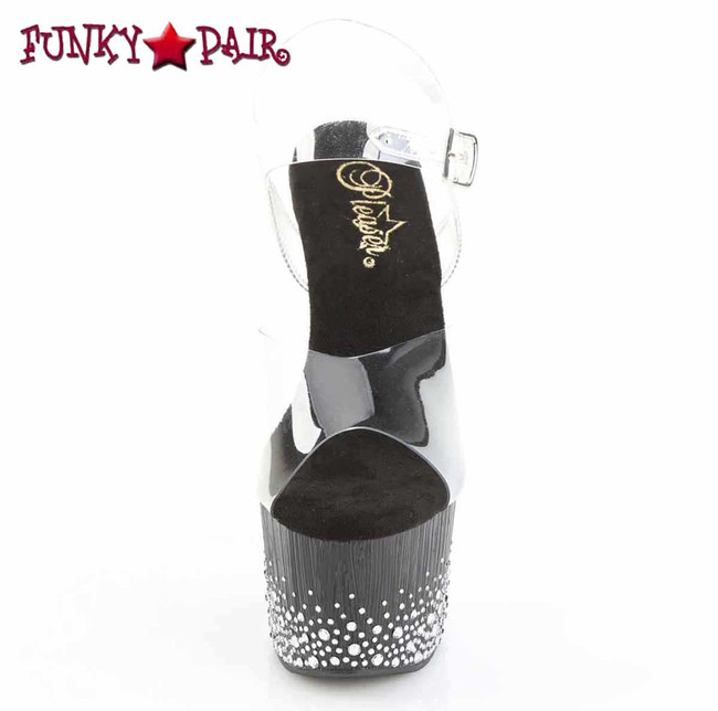 ADORE-708SPKL-01, 7" Platform Rhinestones Sprinkle Design Front View