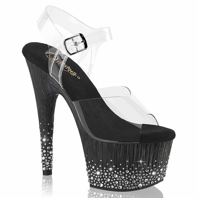 ADORE-708SPKL-01, 7" Platform Rhinestones Sprinkle Design By Pleaser USA