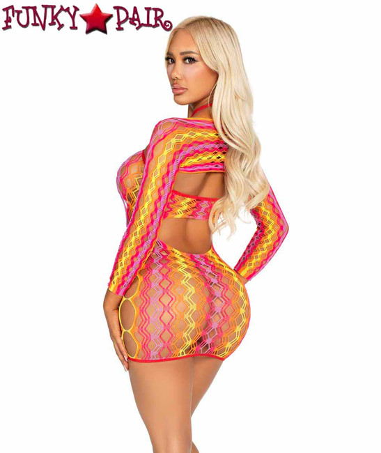 LA87255, Zig Zag Mini Dress Back View