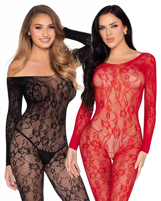 Leg Avenue LA89366, Lace Long Sleeve Body Stockings