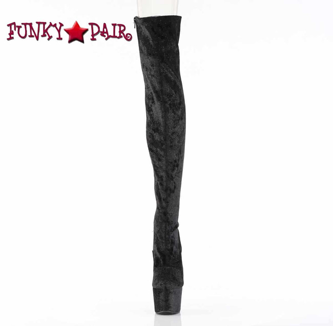 ADORE-3000WR, 7 Inch Fabric Material Thigh High Boots Front View