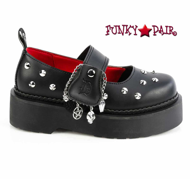 Demonia Cult REBEL-01, 2 Inch Platform Combat Maryjane Shoes