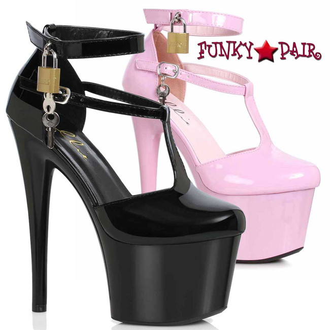 Ellie 709-BREA,  7" Closed Toe T-Strap Sandal with Locks