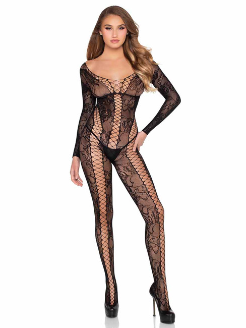 Leg Avenue LA89369, Lace Lingerie Jumpsuit Full View