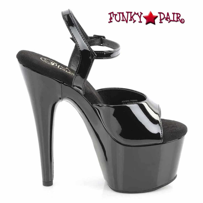 Pleaser ADORE-709WRB, 7 Inch Ankle Strap Sandal