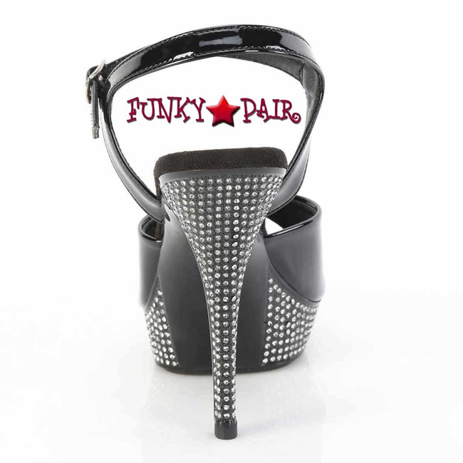 ATHENA-509, 5 Inch Ankle Strap with Rhinestones Back View