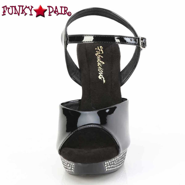 ATHENA-509, 5 Inch Ankle Strap with Rhinestones Front View