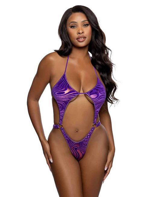 R6753, Purple Velvet Teddy By Roma