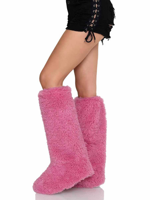 Pink Furry Boot Covers