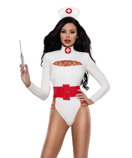PK2608, White/Red Heartache Nurse Costume