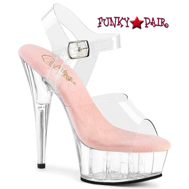 6 Inch Clear/Baby Pink/Clear Stripper Shoes