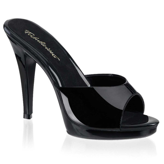 Pleaser FLAIR-401-2, 4.5" Black Cocktail Stiletto Heel Slide