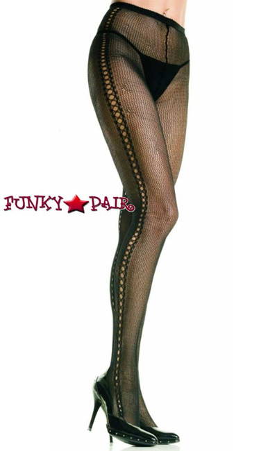 Black Crochet Net PantyHose |Leg Avenue 9603