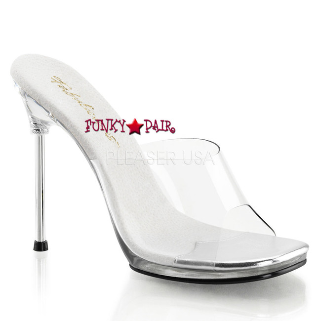 CHIC-01, 4.5 Inch High Heel with 1/4 Inch Platform Slide Shoes Made By PLEASER Shoes