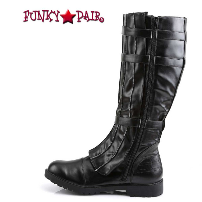 WALKER-130, Superhero Men's Knee Boot | Funtasma Zipper Side View