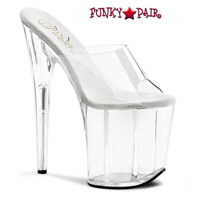 Flamingo-801, Clear 8 Inch Stripper Shoes by Pleaser