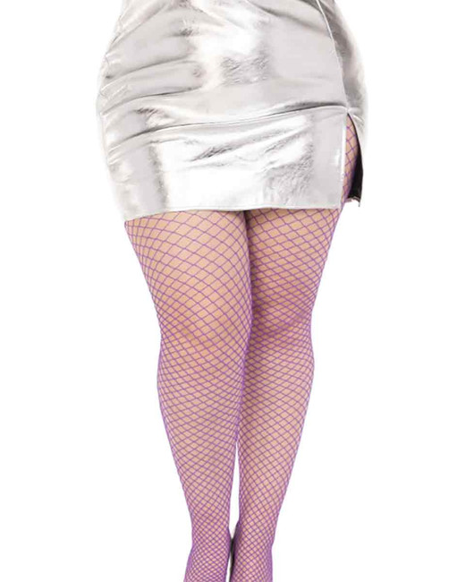 9003X, Plus Size Purple Industrial Net Panty hose