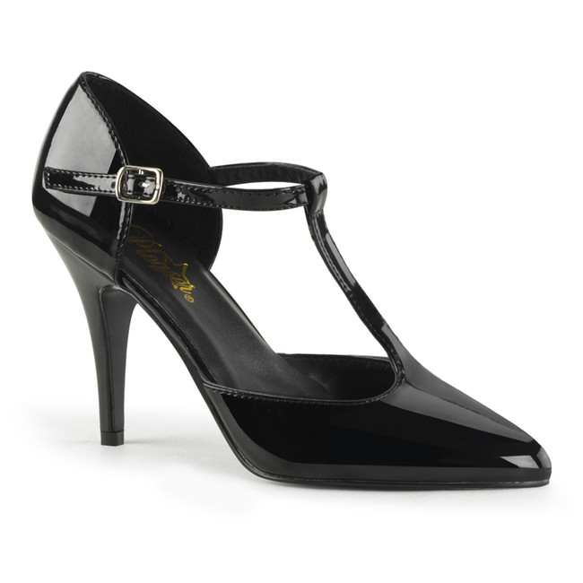 Vanity-415 Black T-strap pump Pleaser