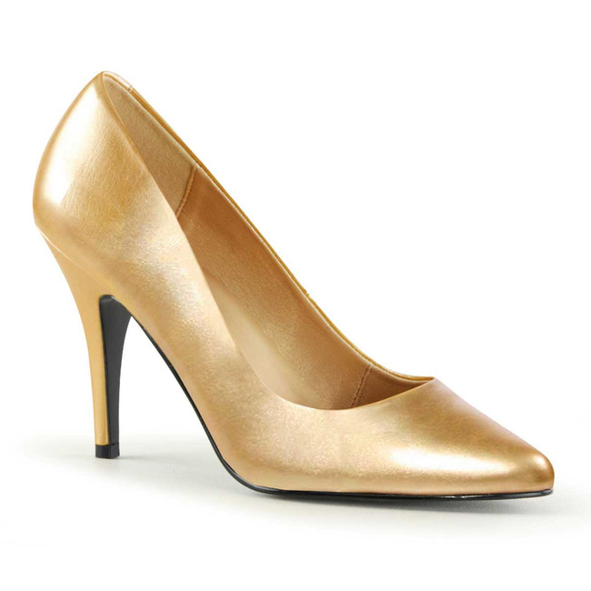 Vanity-420, 4 Inch Gold Classic Pump By Pleaser