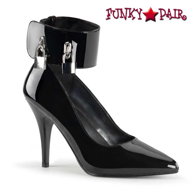 Pleaser | Vanity-434, Pump with Locking Ankle Cuff and Padlocks