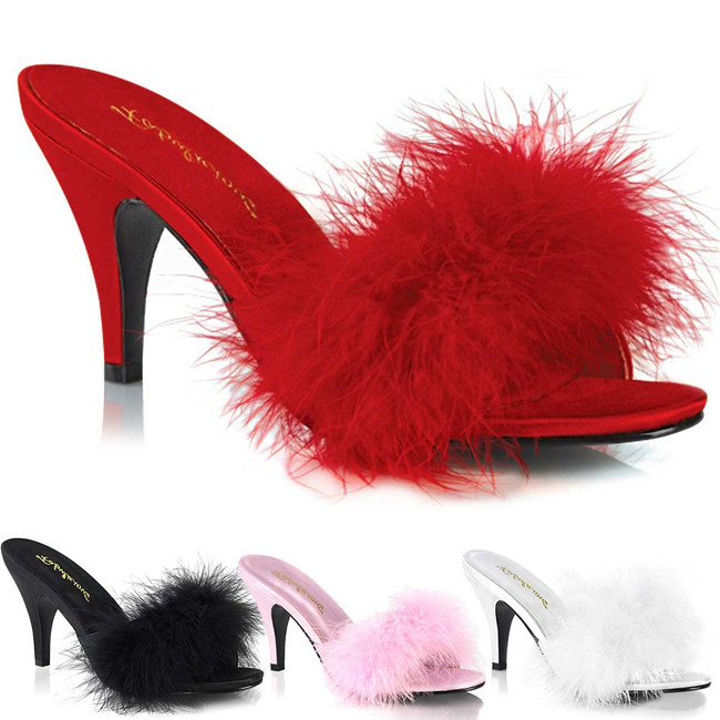 3" Classic Marabou Slippers Amour-03, Fabulicious