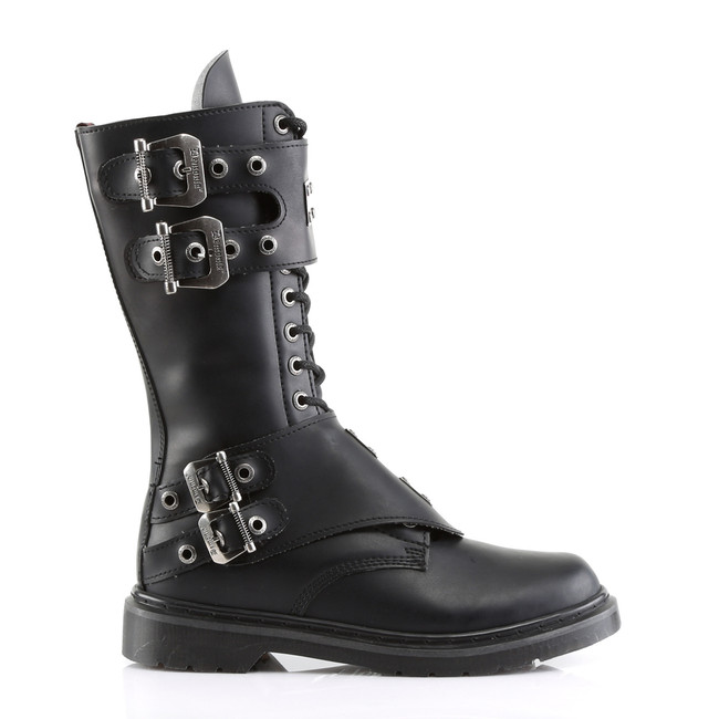 Demonia Defiant-302, Boots with Steel Plate Panel side view