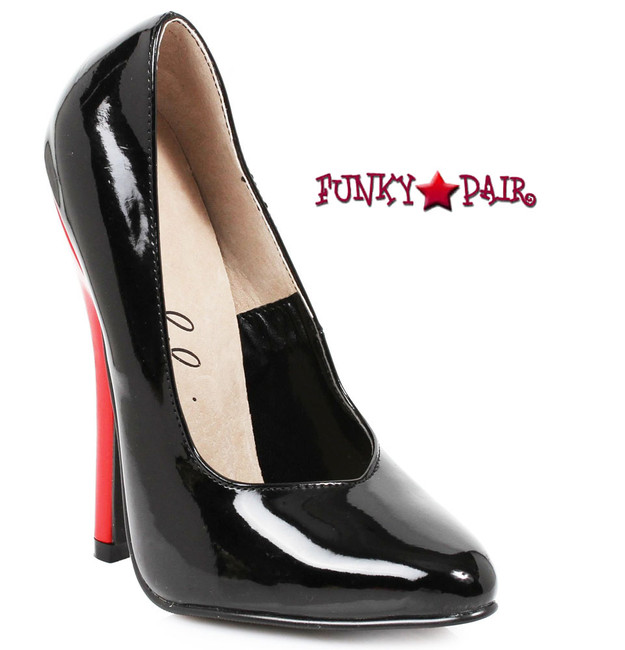 6 Inch Black Pump with Red Heel by Ellie Shoes