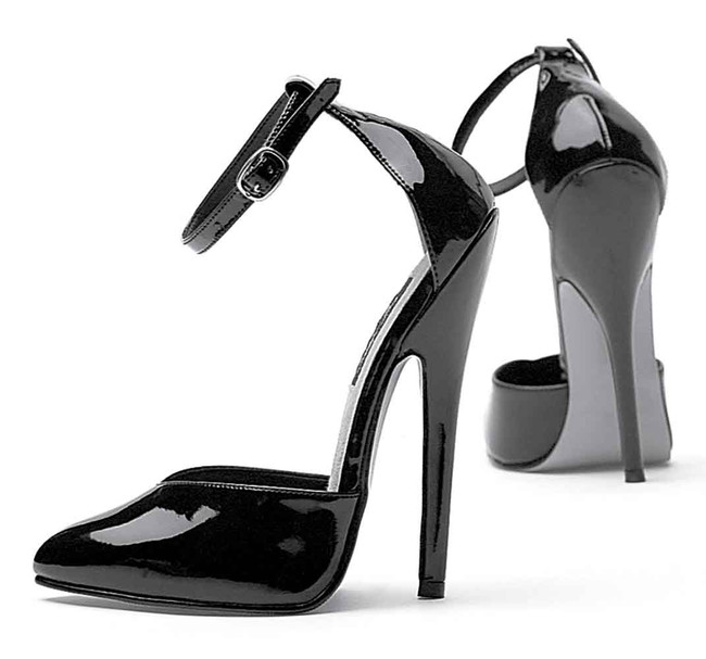 Ellie Shoes | E-8265 6" Shiny Ankle Wrap Fetish Shoes